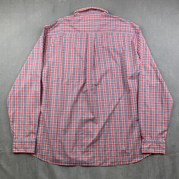 Vineyard Vines Performance Mens Whale Shirt XL Pink Blue Plaid Button Up Classic - Picture 11 of 11